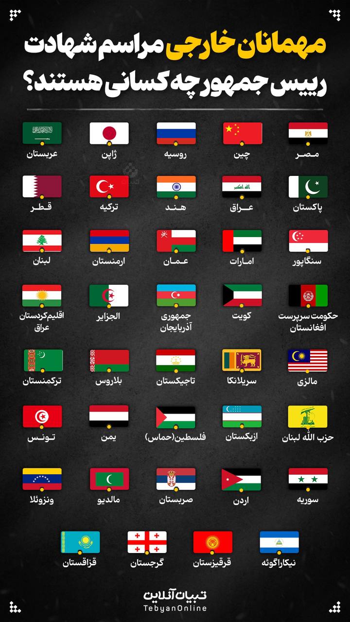 21 1 - مهمانان خارجی مراسم شهادت رییس جمهور چه کسانی هستند؟ - 3