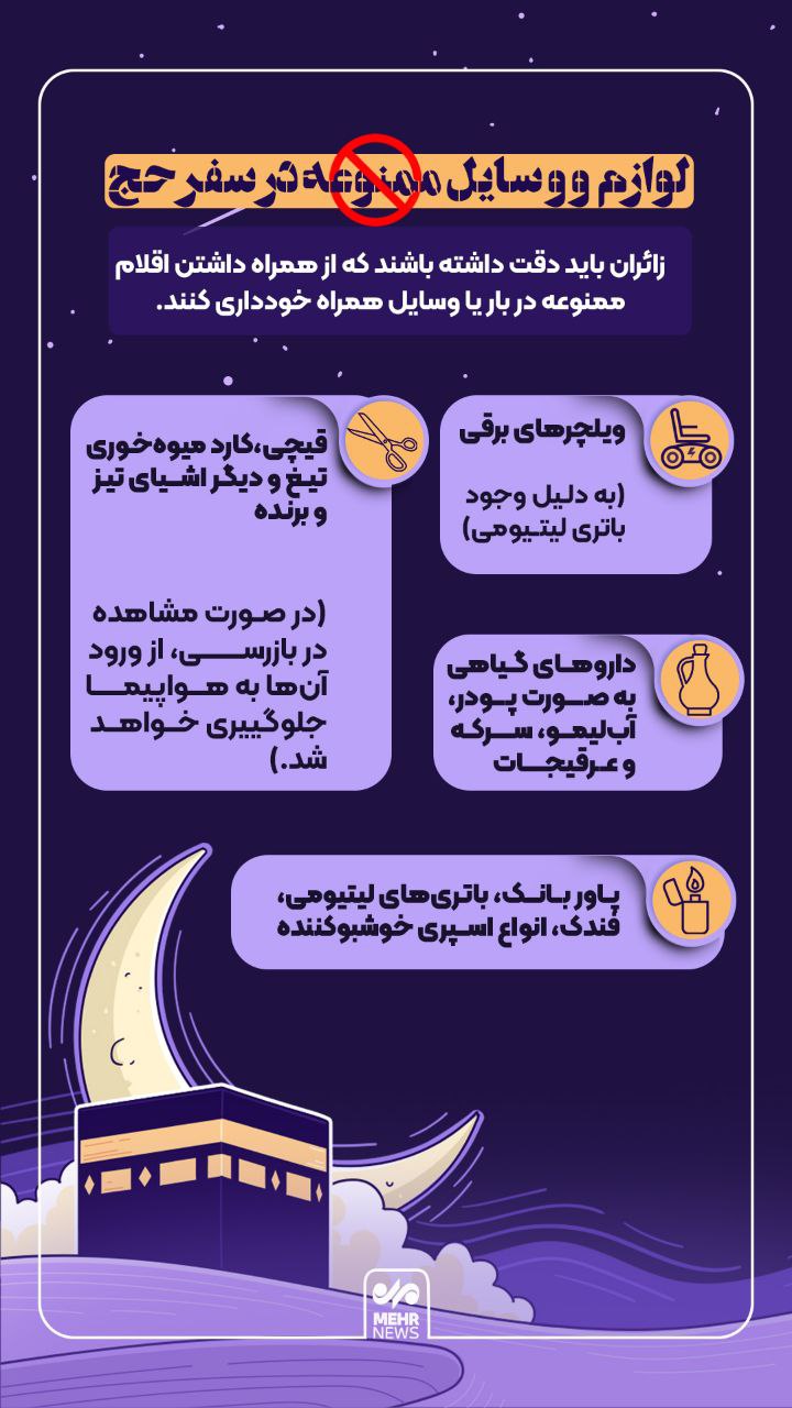 25 - لوازم و وسایل ممنوعه در سفر حج - 1