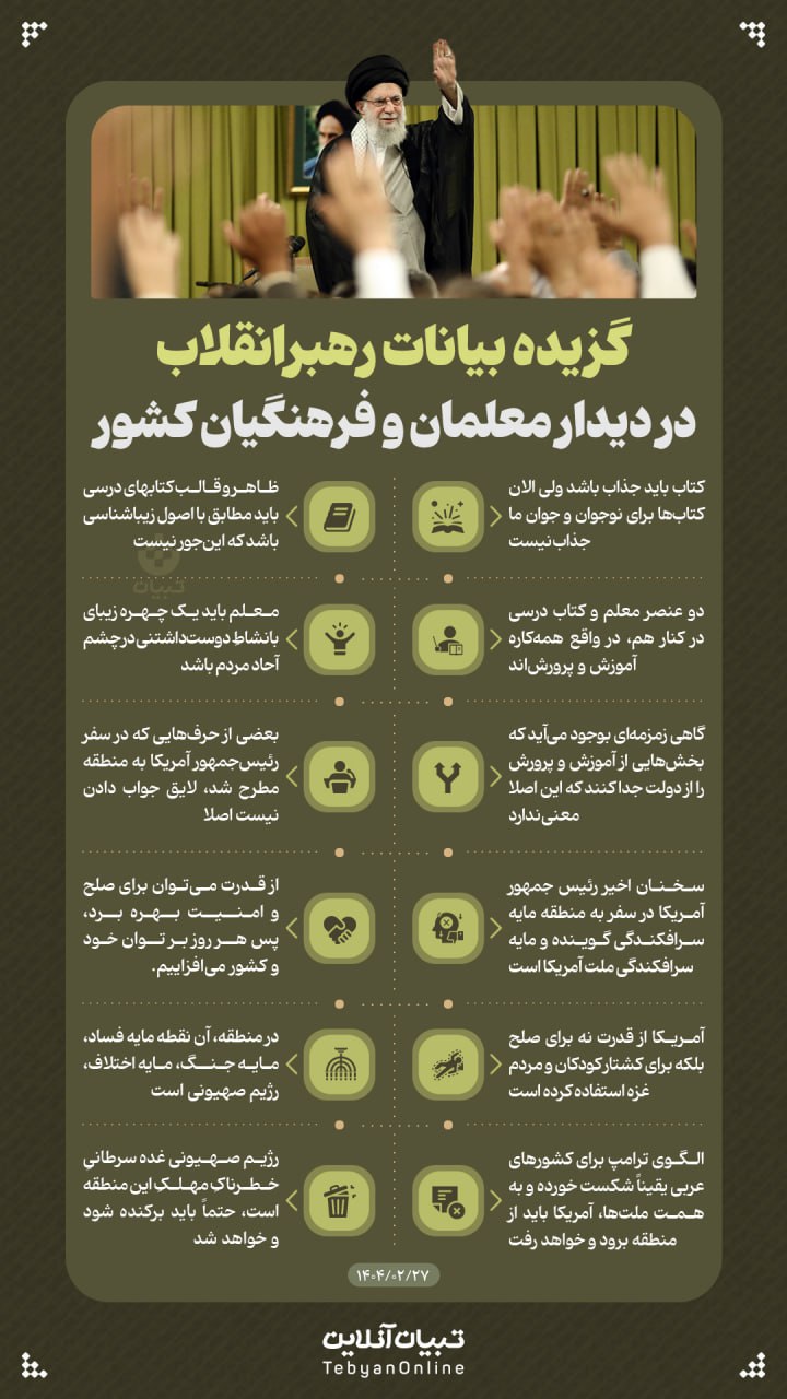 28 - گزیده بیانات رهبرانقلاب در دیدار معلمان و فرهنگیان کشور - 3